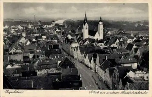 Ak Ingolstadt an der Donau Oberbayern, Teilansicht, Untere Stadtpfarrkirche