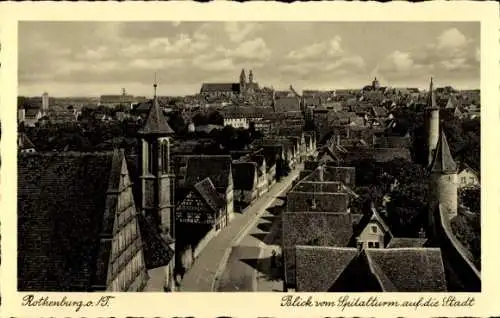 Ak Rothenburg ob der Tauber Mittelfranken, Blick vom Spitalturm