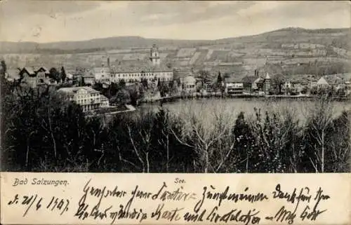 Ak Bad Salzungen in Thüringen, Panorama, See