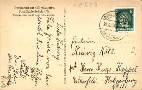 Ak Schalksmühle, Volmetal, Glörtalsperre