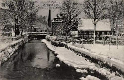 Ak Erfenschlag Chemnitz in Sachsen, Albin Uhlig´s Restaurant, Zwönitz, Winter