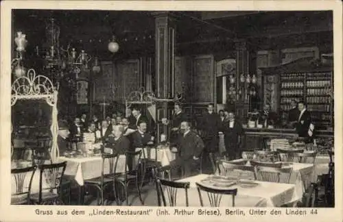 Ak Berlin Mitte, Unter den Linden 44, Linden-Restaurant, Innenansicht