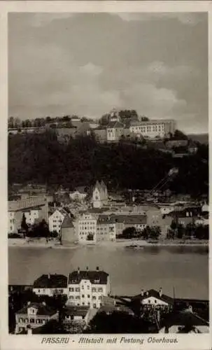 Ak Passau in Niederbayern, Altstadt mit Festung Oberhaus