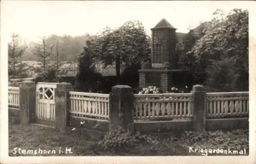 Foto Ak Stemshorn in Niedersachsen, Kriegerdenkmal