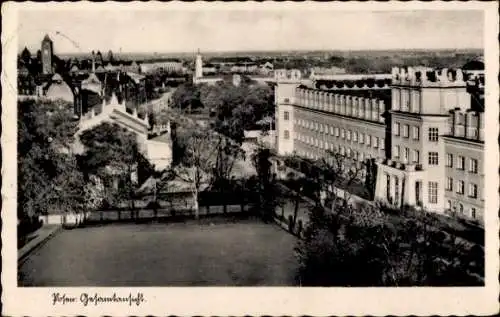 Ak Bydgoszcz Bromberg Westpreußen, Theaterplatz mit Straßenbahn