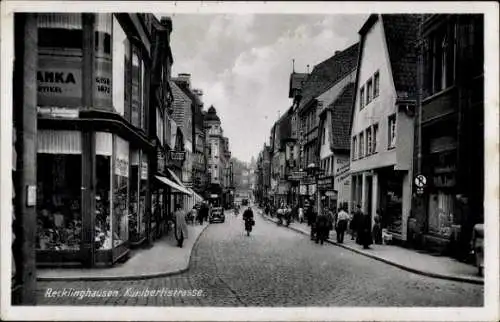 Ak Recklinghausen im Ruhrgebiet, Kunibertistraße, Geschäfte