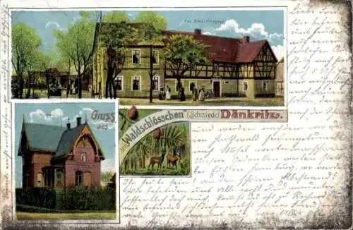 Ak Dänkritz Neukirchen in Sachsen, Gasthaus Waldschlösschen, Schmiede