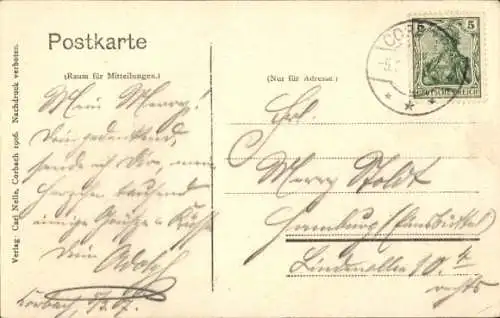 Passepartout Ak Korbach in Hessen, Gesamtansicht, Klosterstraße, neue Wasserleitung 1904