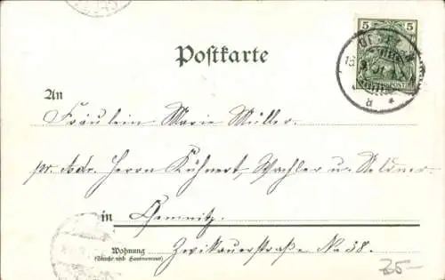 Litho Themendorf Breitenau Oederan Sachsen, Schule, Materialwarenhandlung, Gläser's Restauration