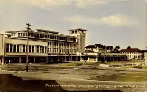 Ak Georgetown Guyana, Bookers Universal Store, Blick nach Westen