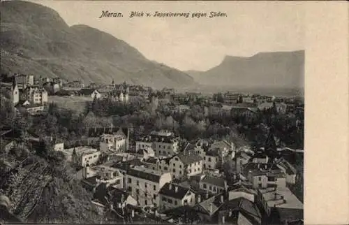 Ak Meran Merano Südtirol, Blick vom Tappeinerweg gegen Süden