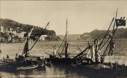 Ak Konstantinopel Istanbul Türkei, Eingang zum Schwarzen Meer, Fischerboote