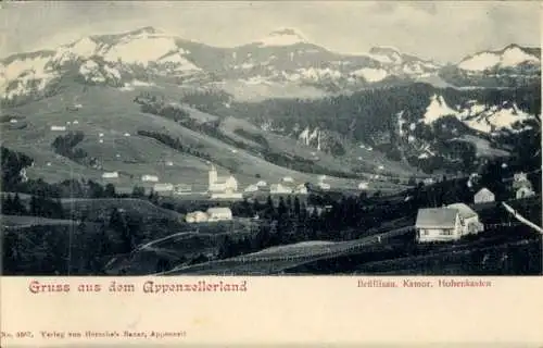 Ak Brülisau Rüte Kt. Appenzell Innerrhoden, Totale, Kamor, Hohenkasten