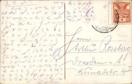 Ak Liberec Reichenberg in Böhmen, Oberhanichen, Jeschken