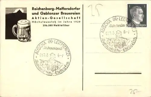 Ak Jablonec nad Nisou Gablonz an der Neiße Region Reichenberg, Reichenberg Maffersdorfer Brauerei