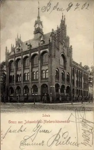 Ak Berlin Treptow Niederschöneweide, Schule, Schnellerstraße Ecke Hasselwerderstraße