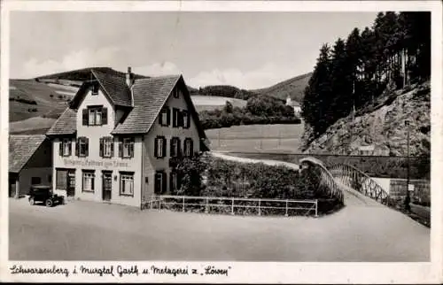 Ak Schwarzenberg im Murgtal Baiersbronn im Schwarzwald, Gasthaus Metzgerei zum Löwen