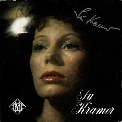 Autogrammkarte Sängerin Su Kramer, Portrait, Telefunken, Autogramm