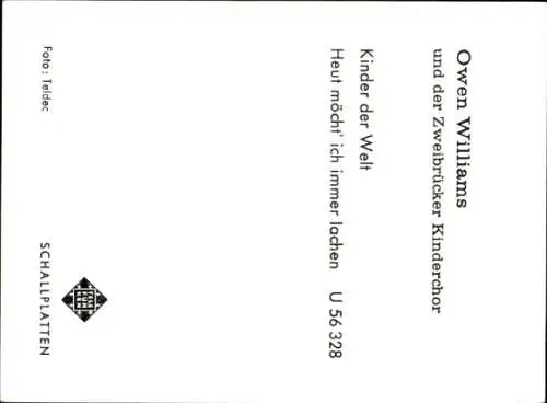 Ak Sänger Owen Williams, Portrait, Telefunken, Autogramm