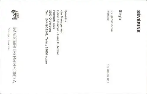 Ak Sängerin Severine, Portrait, Autogramm