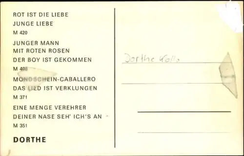 Ak Sängerin Dorthe Kollo, Portrait, Autogramm