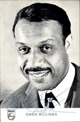 Ak Sänger Owen Williams, Portrait, Autogramm