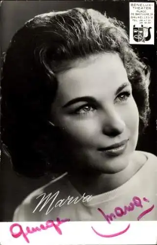 Ak Sängerin Marva, Portrait, Autogramm