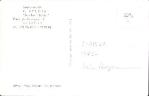 Ak Sängerin Marva, Portrait, Autogramm