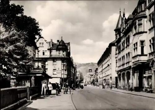 Ak Sonneberg in Thüringen, Karl Marx Straße, HO Lebensmittel, Passanten