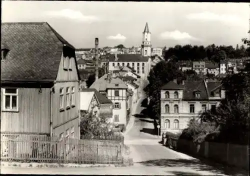 Ak Trobitzschen Markneukirchen im Vogtland, Straßenpartie, Kirche