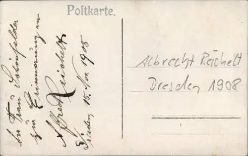 Foto Ak Opernsänger Albrecht Reichelt als Don Carlos, Dresden 1908, Autogramm