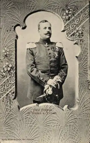 Passepartout Ak Fürst Friedrich zu Waldeck-Pyrmont, Portrait