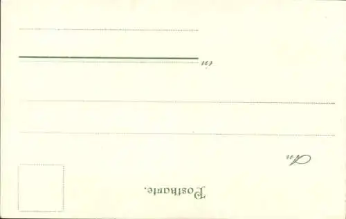 Litho Gruß von der Rennbahn, Pferderennen, Sprung über ein Hindernis