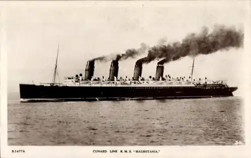 Ak Dampfer RMS Mauretania, Cunard Line