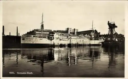 Ak Hansestadt Kiel, Germania-Werft, Dampfer Rio Panuco, Ozean Linie