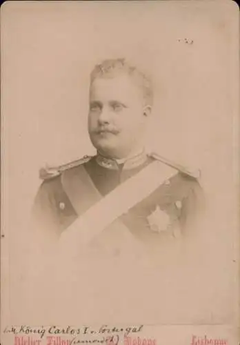 Kabinett Foto König Karl I von Portugal, Portrait