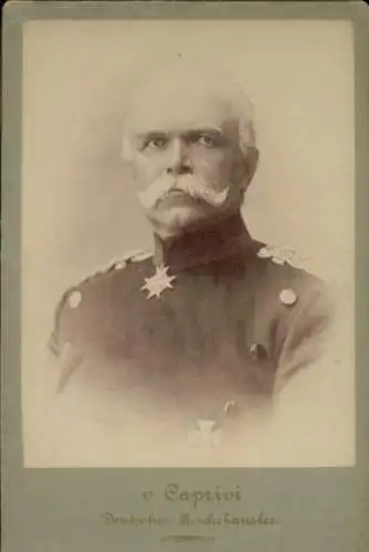 Kabinett Foto Reichskanzler Leo von Caprivi, Portrait