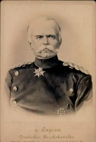 Kabinett Foto Reichskanzler Leo von Caprivi, Portrait