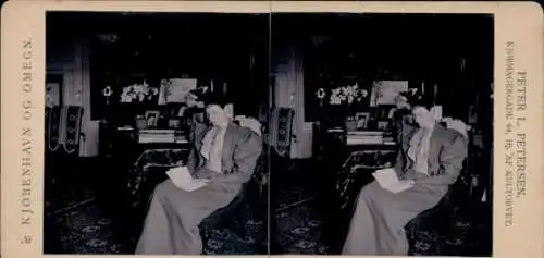 Stereo Foto Prinzessin Louise von Dänemark in ihrem Zimmer