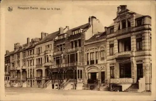 Ak Nieuport Bains Nieuwpoort Westflandern, Villas sur la Digue