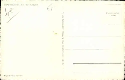 Ak Luxemburg, Pont Adolphe