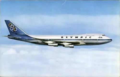 Ak Griechisches Passagierflugzeug, Olympic Airways, Boeing 747 200 B, Jumbo Jet