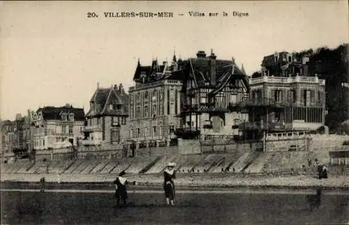 Ak Villers sur Mer Calvados, Villas sur la Digue