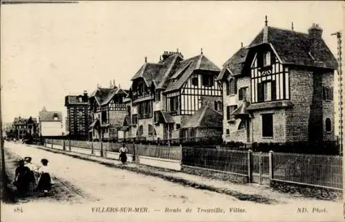 Ak Villers sur Mer Calvados, Villas, Route de Trouville