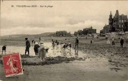 Ak Villers sur Mer Calvados, Strand