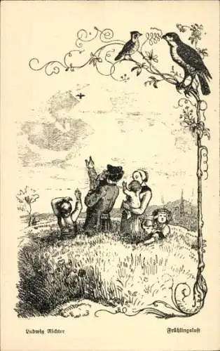 Künstler Ak Richter, L., Fabel, Frühlingsluft