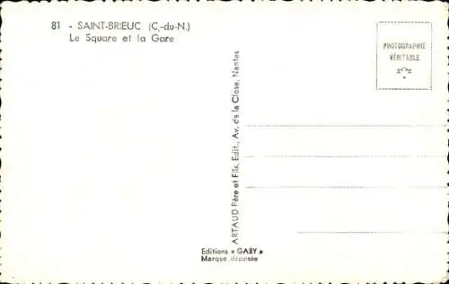 Ak Saint Brieuc Côtes d'Armor, Square, Gare