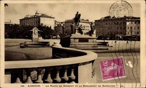 Ak Ajaccio Corse du Sud, Place du Diamant, Monument de Napoleon