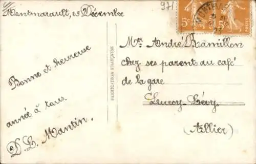 Ak Glückwunsch Neujahr, Kind am Telefon