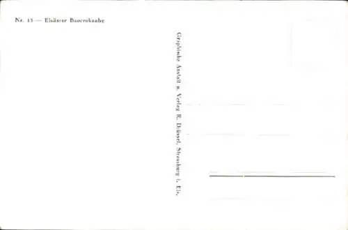 Künstler Ak Weiss, P., Junge in Elsässer Volkstracht, Bauernknabe